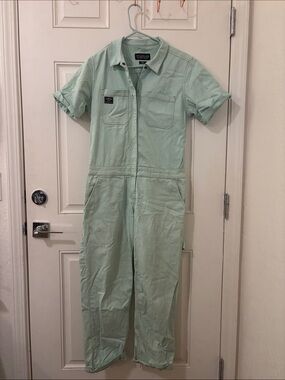 Wildfang Mint Short-Sleeve Utility Jumpsuit